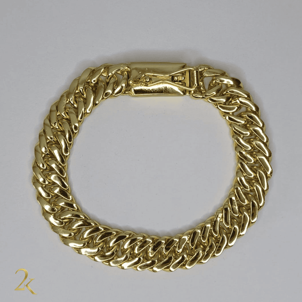 Pulseira Grumet Dupla 13mm - Banhada a Ouro 18k