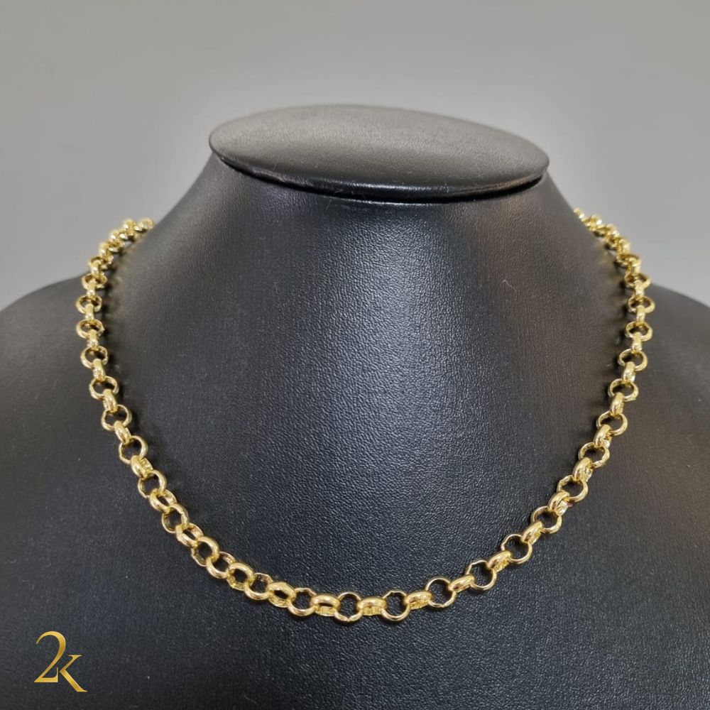 Corrente Elo Português 5mm - Banhada a Ouro 18k