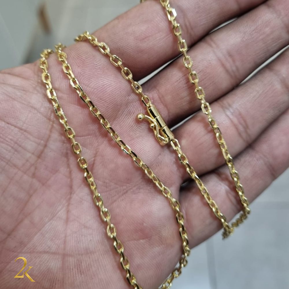 Corrente Cadeado 2mm - Banhada a Ouro 18k