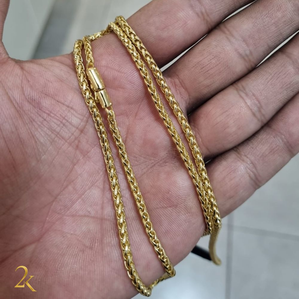 Corrente Peruana 3mm - Banhada a Ouro 18k