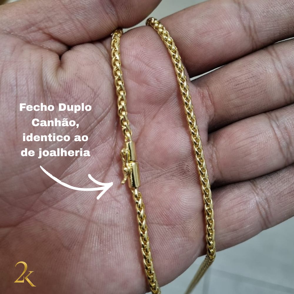 Corrente Peruana 3mm - Banhada a Ouro 18k