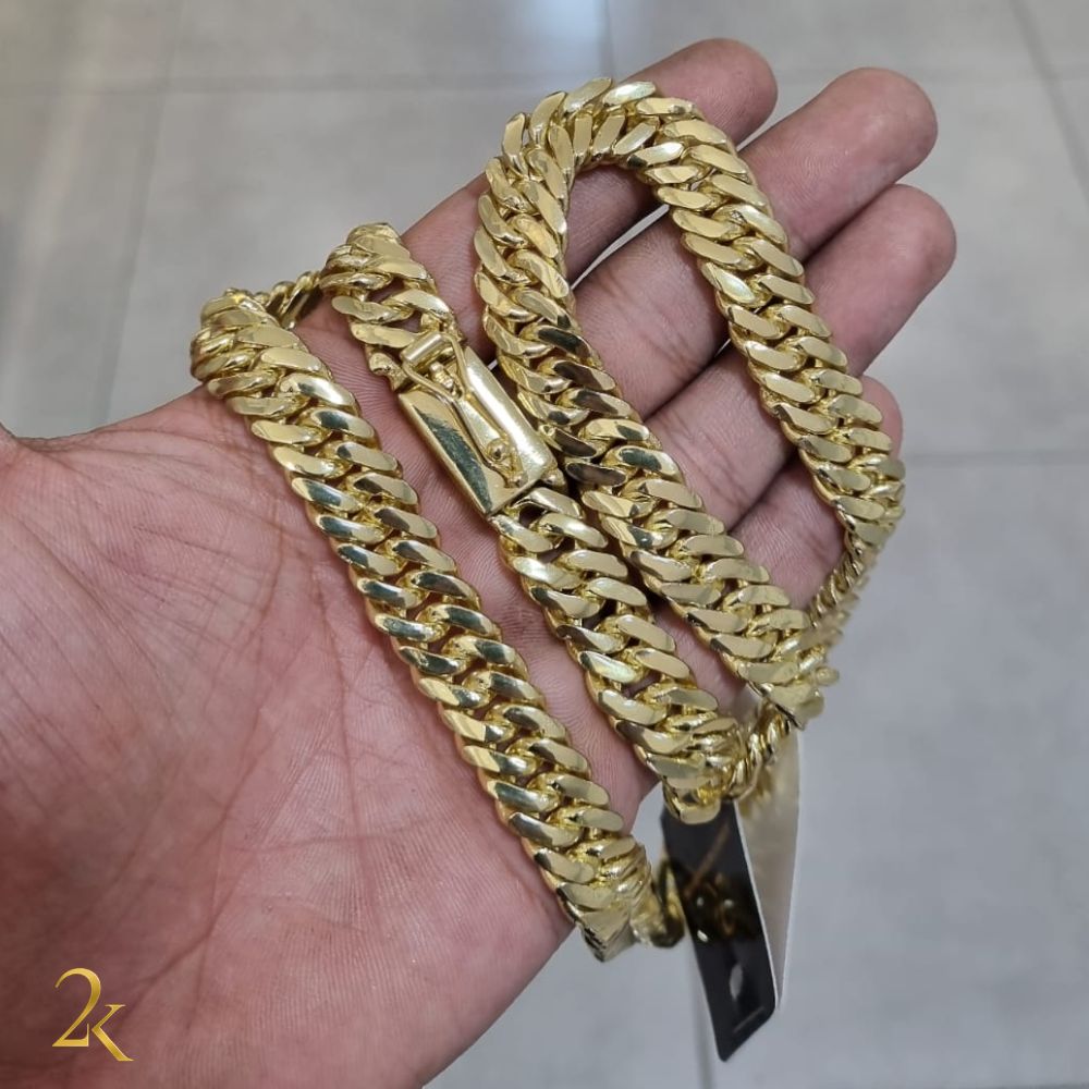 Corrente Grumet Dupla 13mm - Banhada a Ouro 18k
