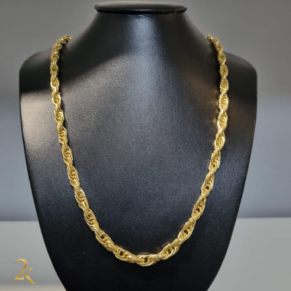 Corrente Meia Corda 6mm - Banhada a Ouro 18k