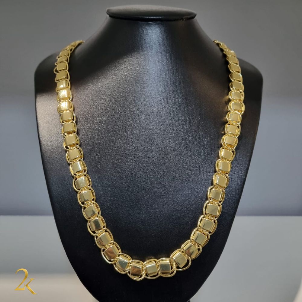 Corrente Dubai 10mm - Banhada a Ouro 18k