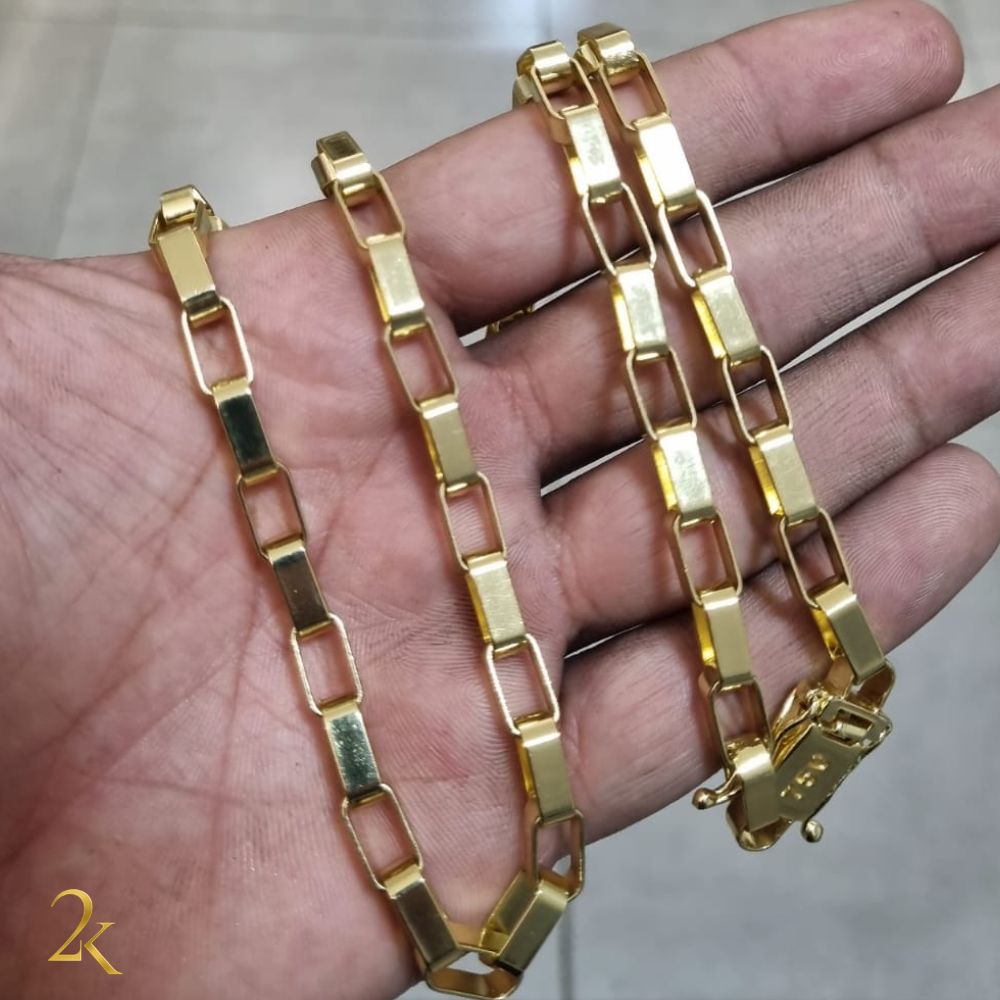 Corrente Tijolinho 8mm - Banhado a Ouro 18k