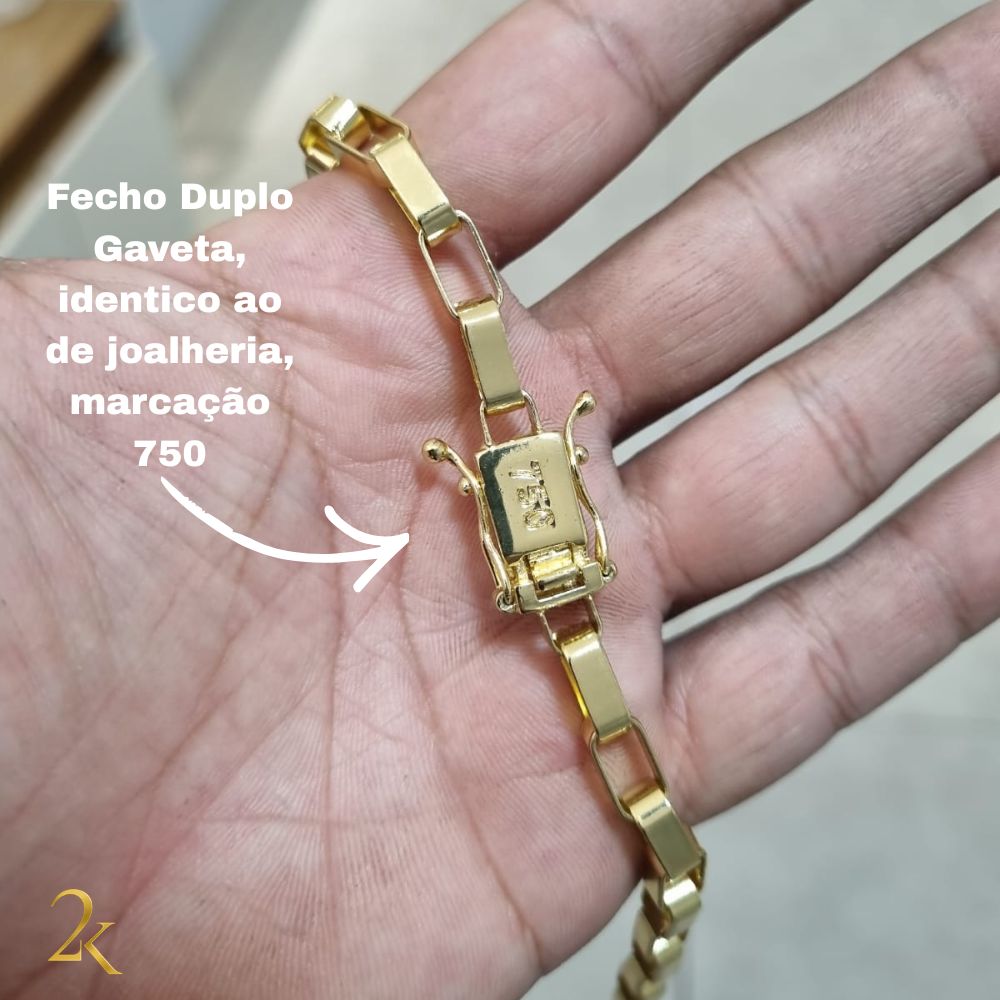 Corrente Tijolinho 8mm - Banhado a Ouro 18k
