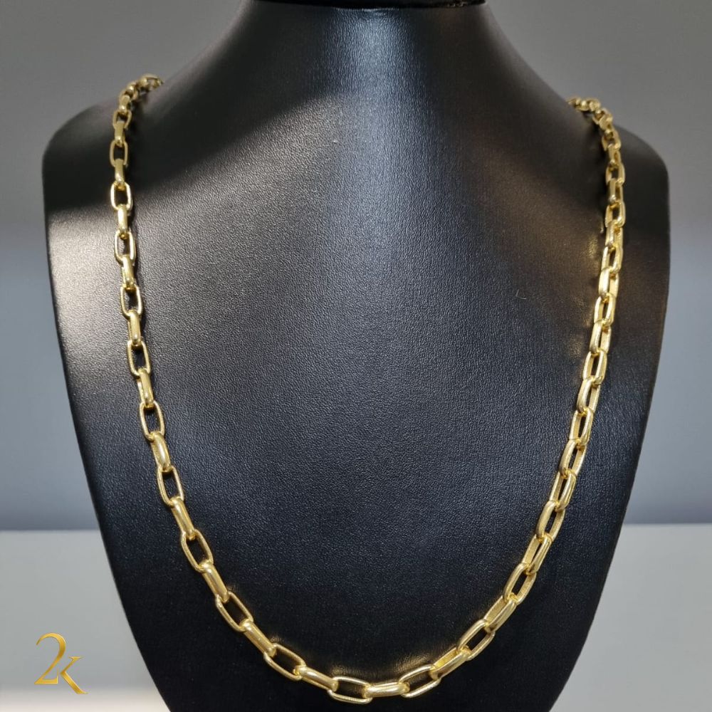 Corrente Meia Cana 6mm - Banhada a Ouro 18k
