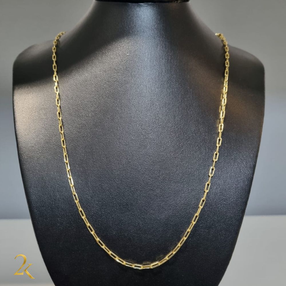 Corrente Cadeado Alongado - Banhado a Ouro 18k