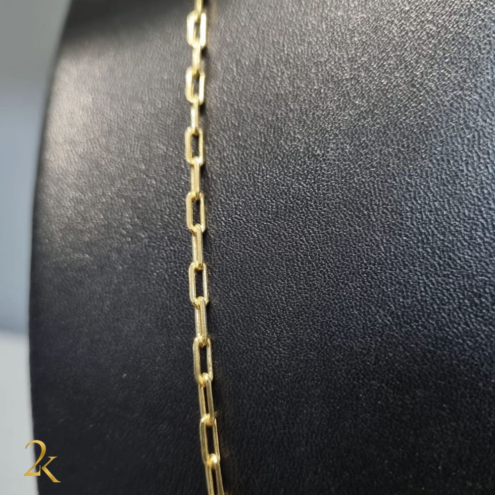 Corrente Cadeado Alongado - Banhado a Ouro 18k