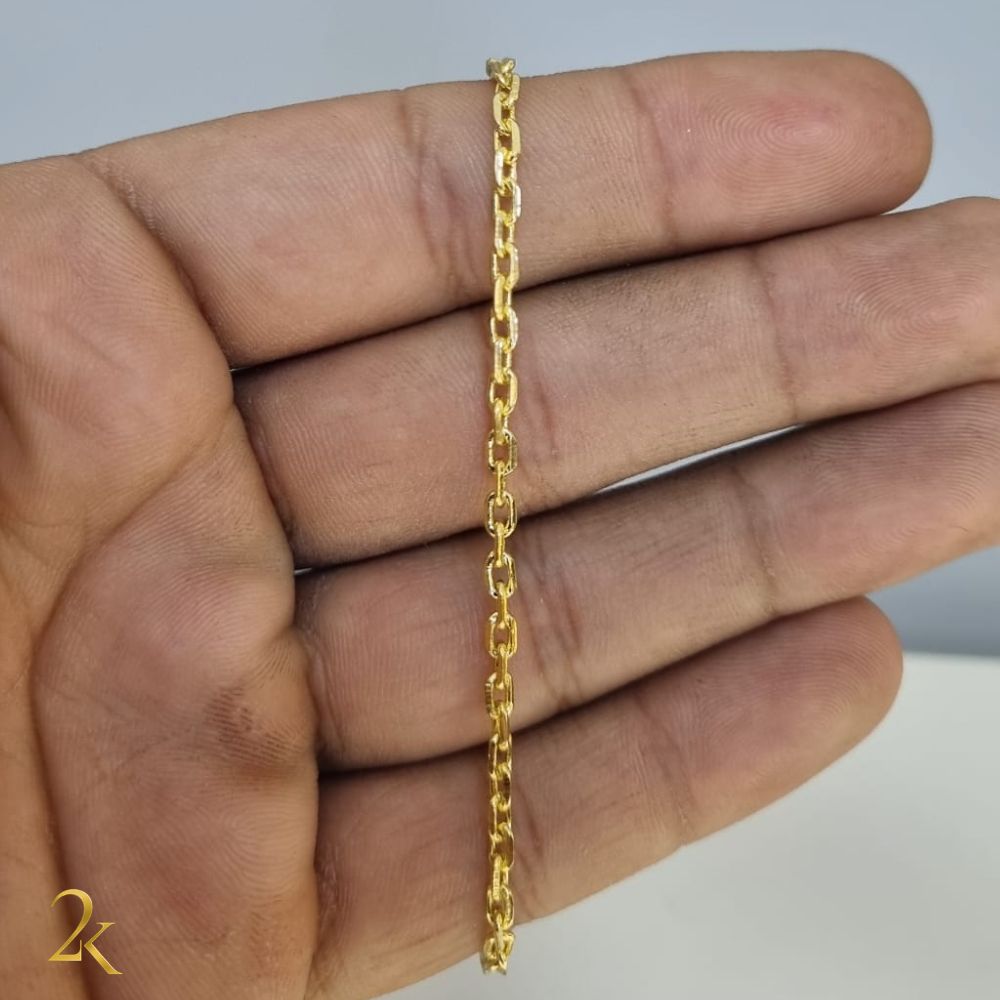 Pulseira Cadeado Duplo 2mm - Banhado a Ouro 18k
