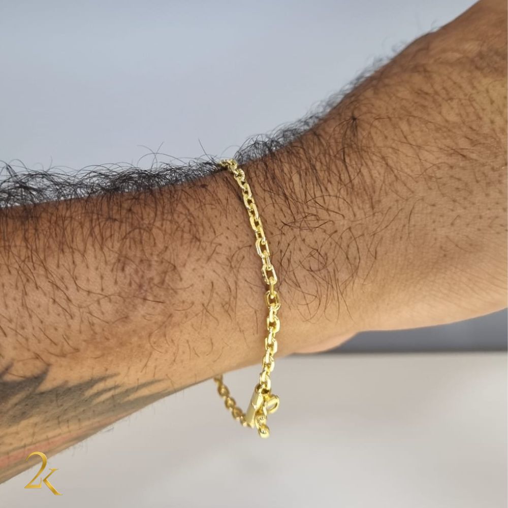 Pulseira Cadeado Duplo 2mm - Banhado a Ouro 18k