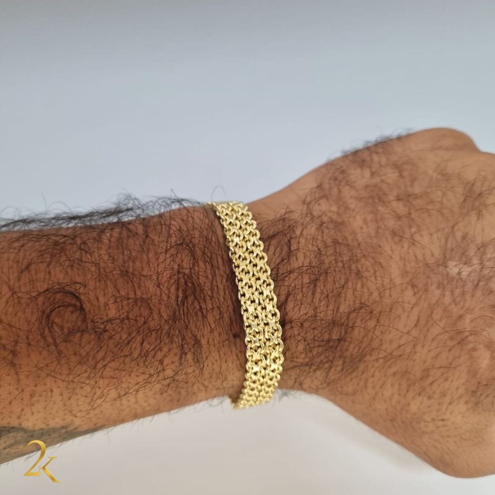 Pulseira Cadeado Esteira 10mm - Banhada a Ouro 18k