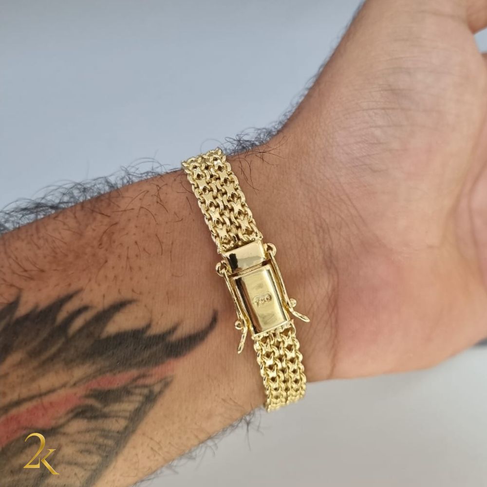 Pulseira Cadeado Esteira 10mm - Banhada a Ouro 18k