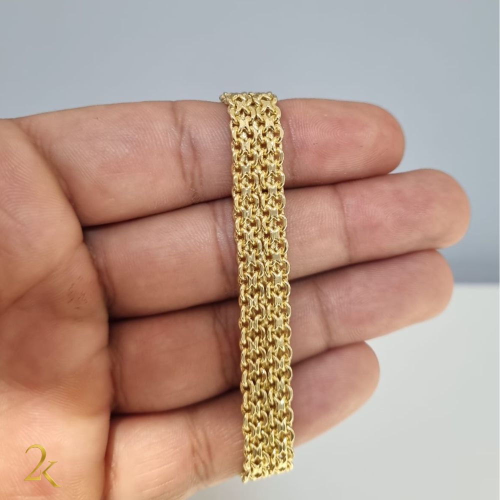 Pulseira Cadeado Esteira 10mm - Banhada a Ouro 18k