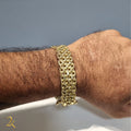 Pulseira Cadeado Esteira 16mm - Banhado a Ouro 18k