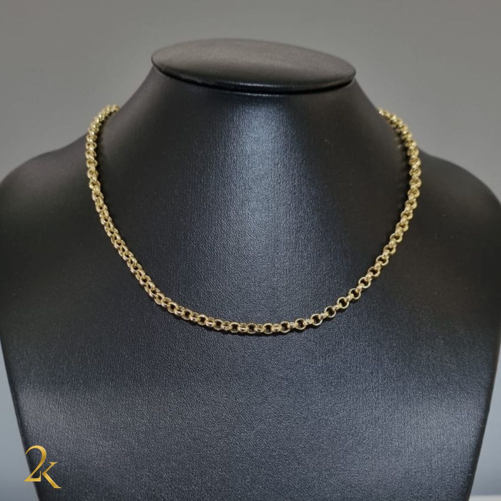 Corrente Elo Português 3mm - Banhada a Ouro 18k
