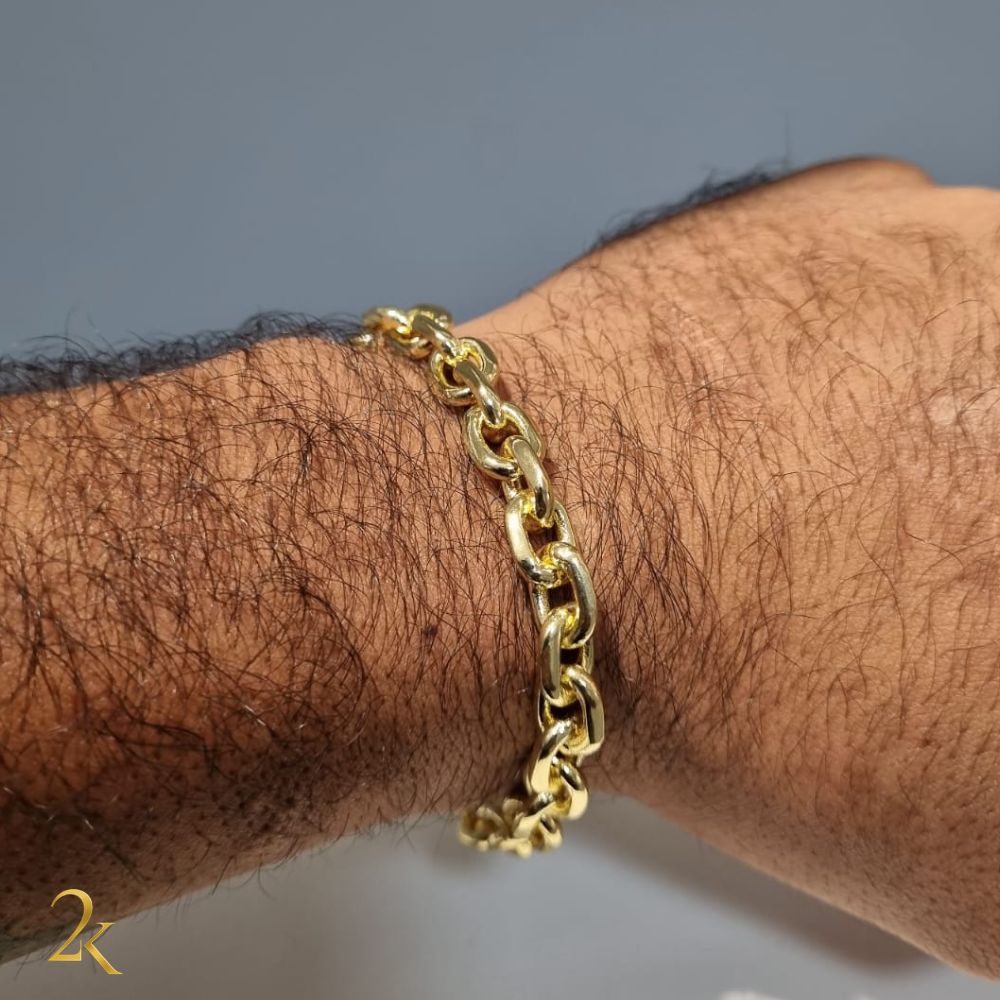 Pulseira Cadeado 8mm - Banhado a Ouro 18k