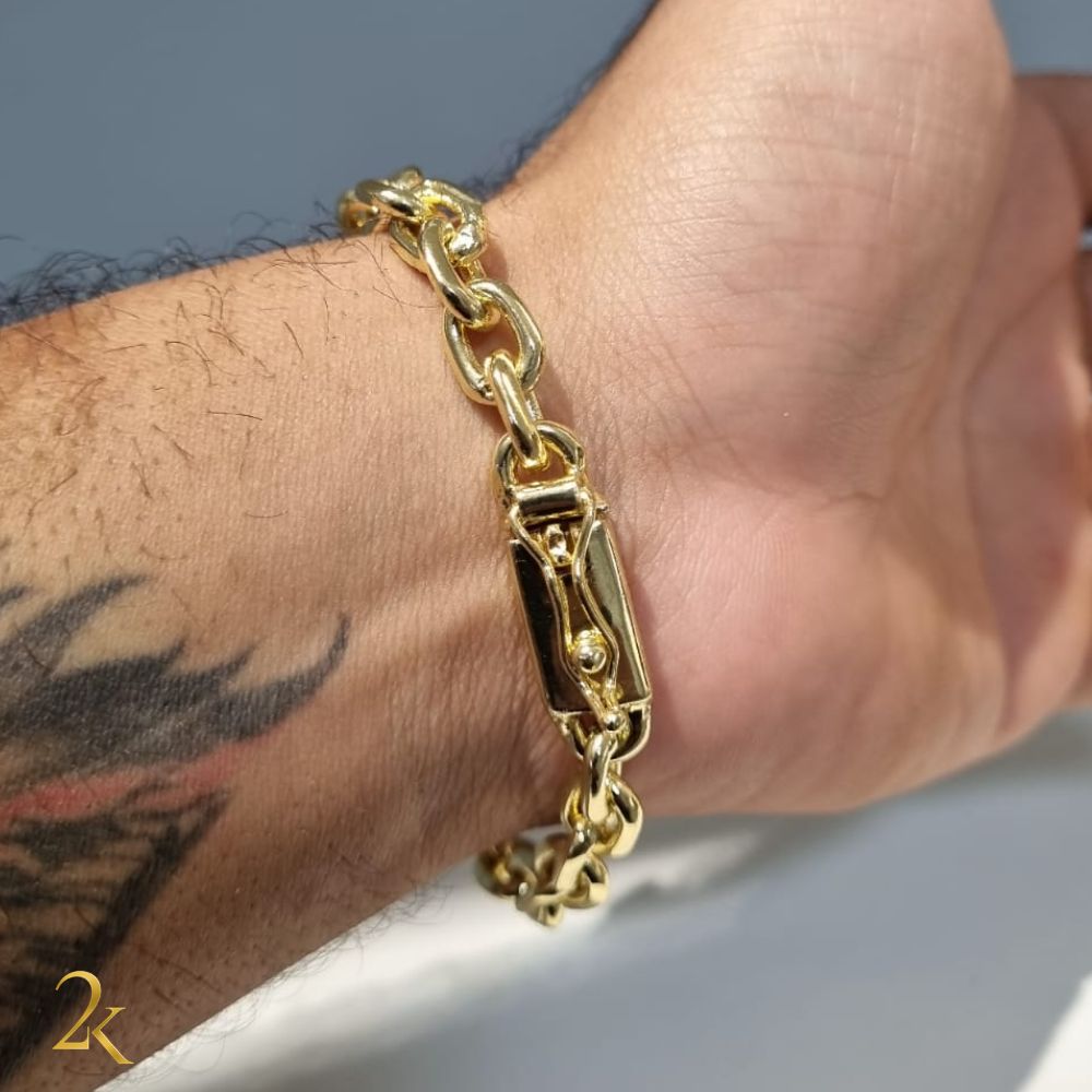 Pulseira Cadeado 8mm - Banhado a Ouro 18k