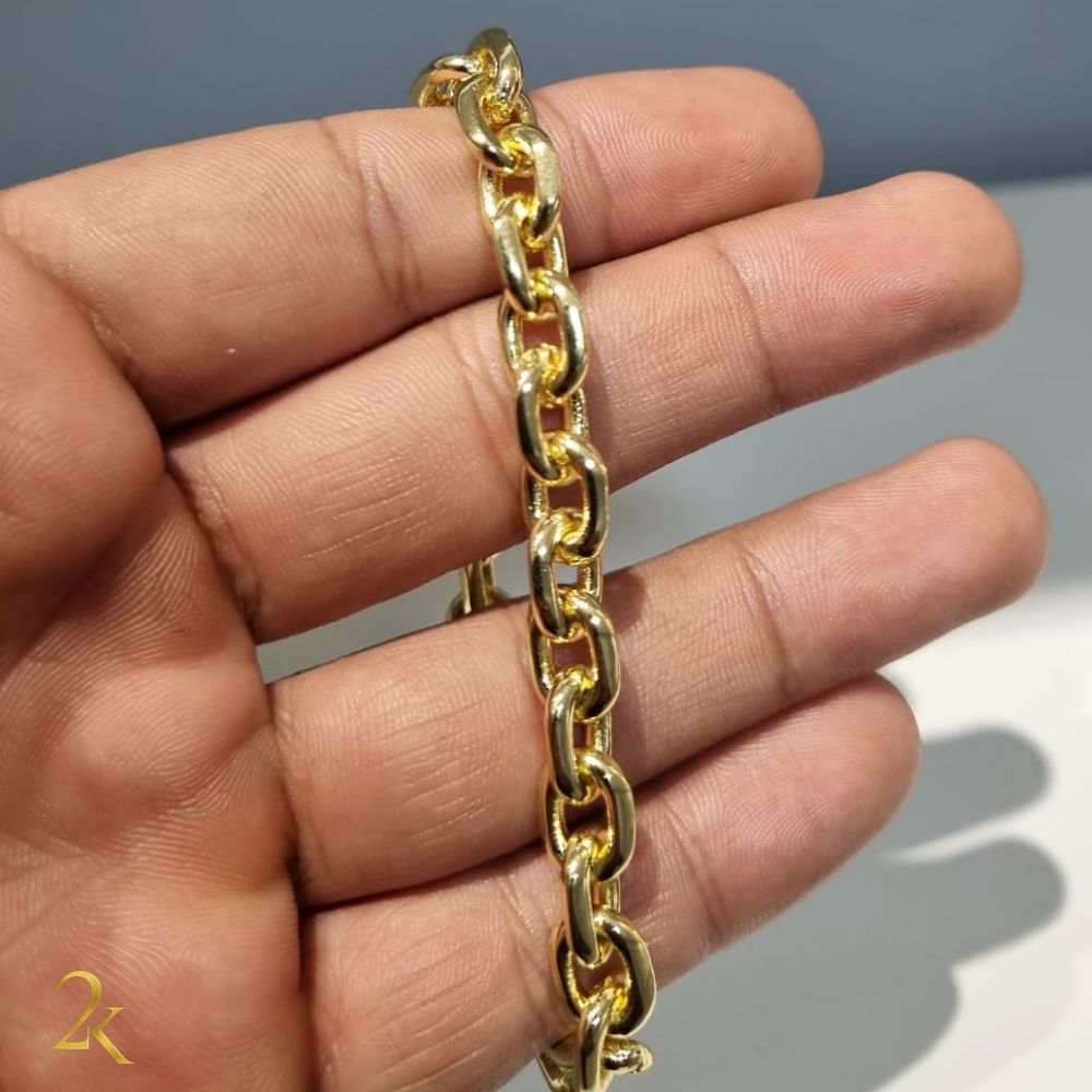 Pulseira Cadeado 8mm - Banhado a Ouro 18k