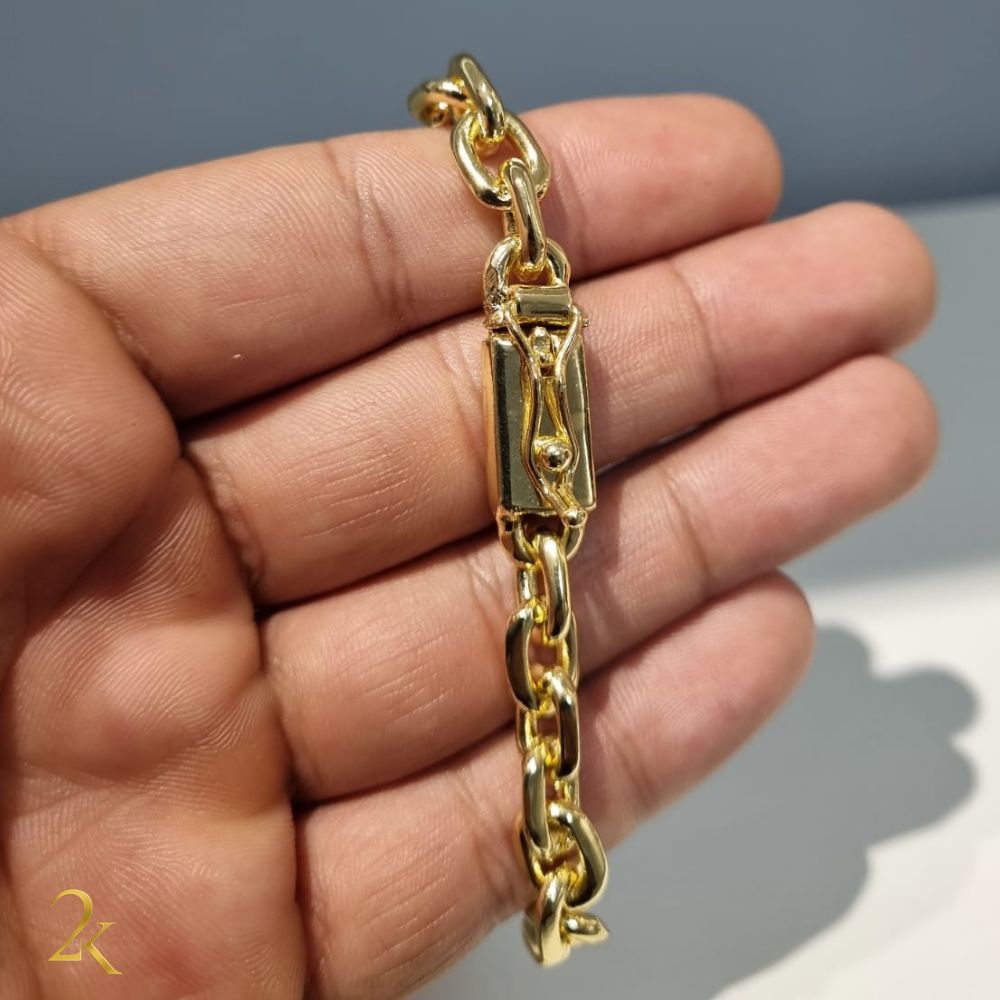 Pulseira Cadeado 8mm - Banhado a Ouro 18k
