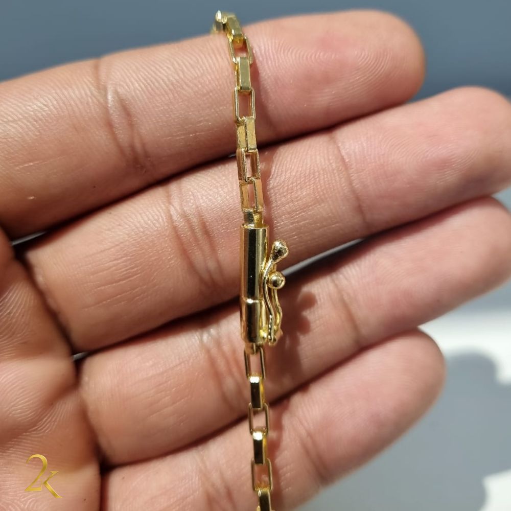Pulseira Tijolinho 4mm - Banhada a Ouro 18k