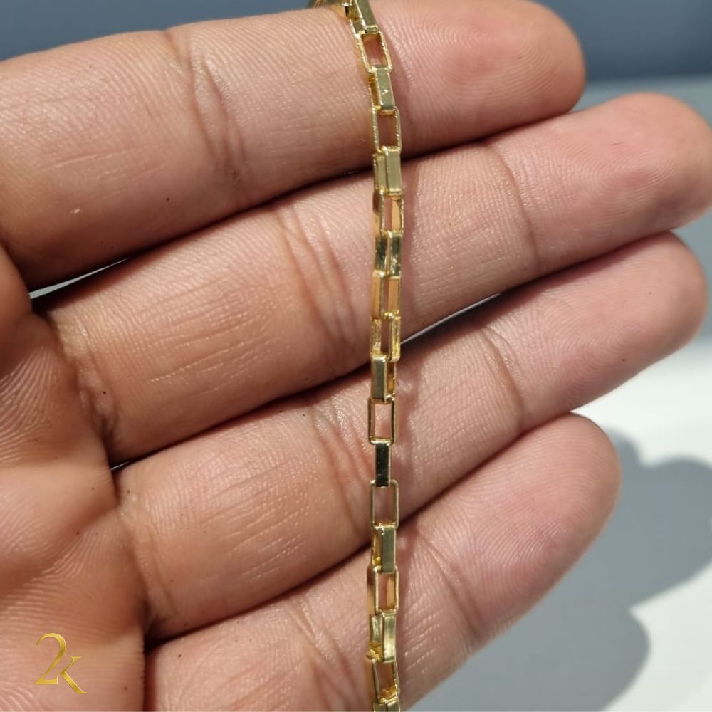 Pulseira Tijolinho 4mm - Banhada a Ouro 18k