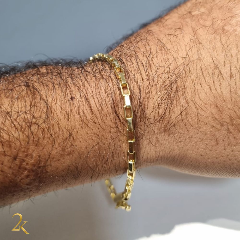 Pulseira Tijolinho 4mm - Banhada a Ouro 18k