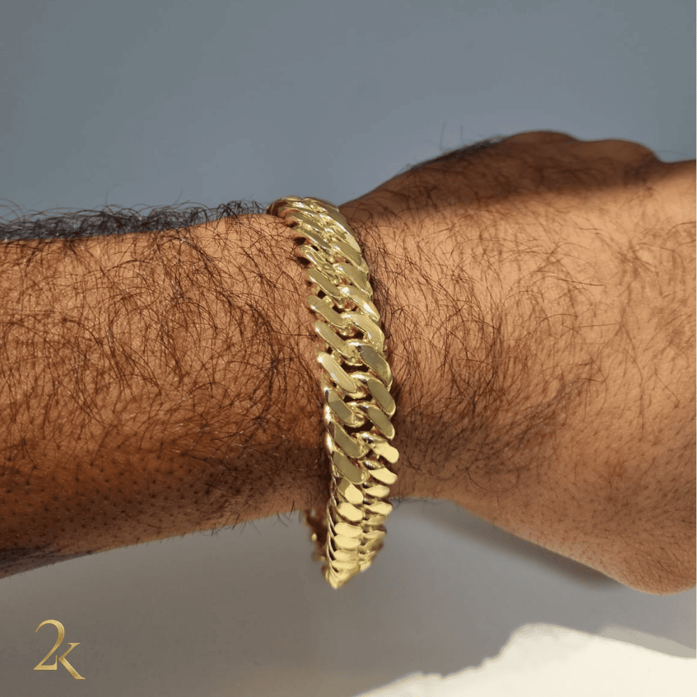 Pulseira Grumet Dupla 13mm - Banhada a Ouro 18k