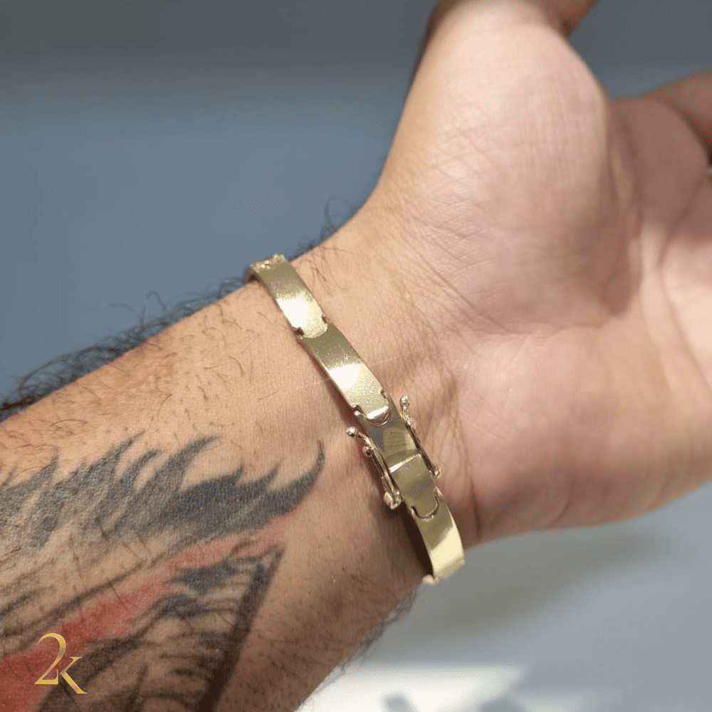 Bracelete Liso 6mm - Banhado a Ouro 18k