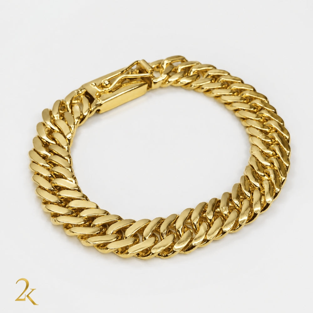 Pulseira Grumet Dupla 13mm - Banhada a Ouro 18k