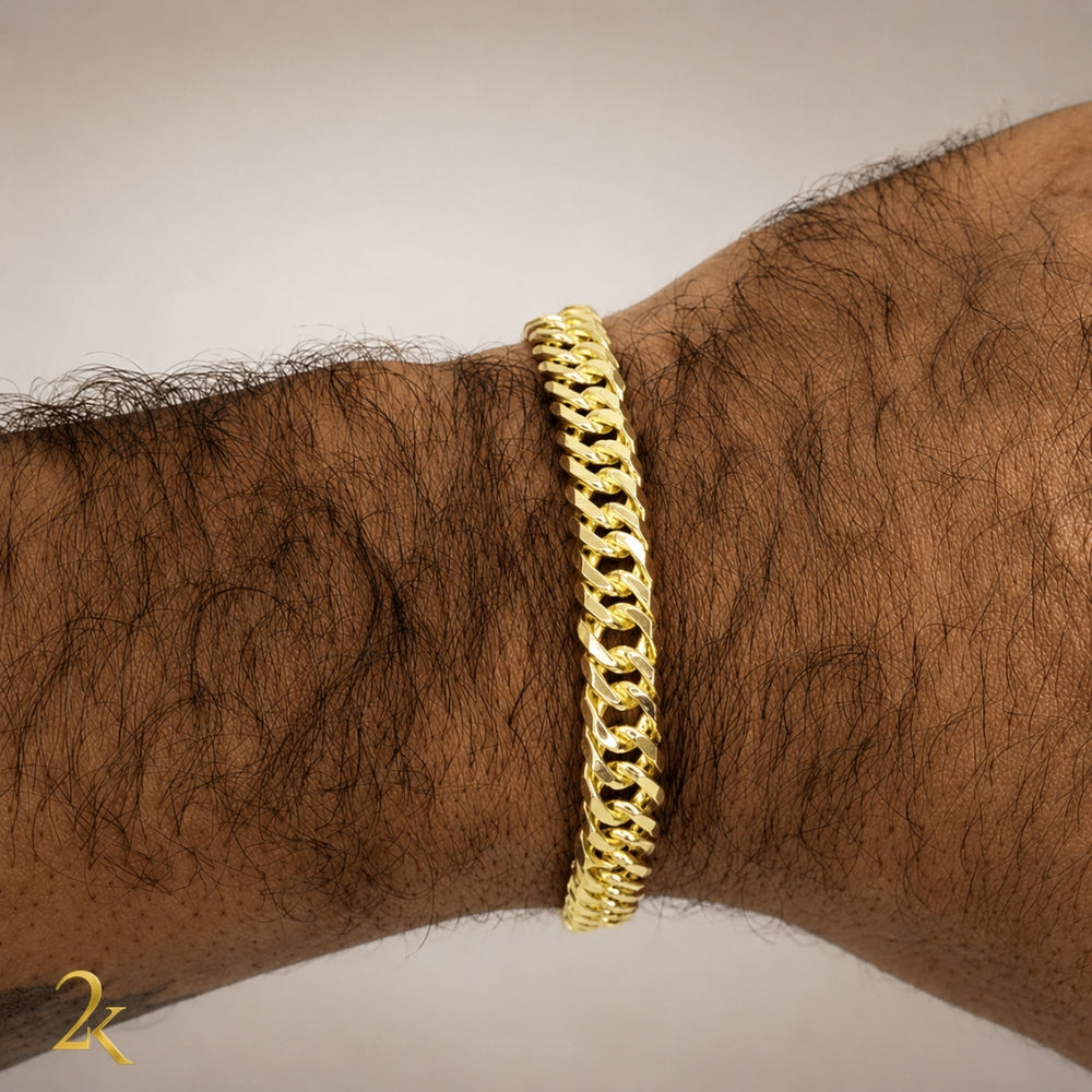 Pulseira Grumet Dupla 8mm - Banhada a Ouro 18k