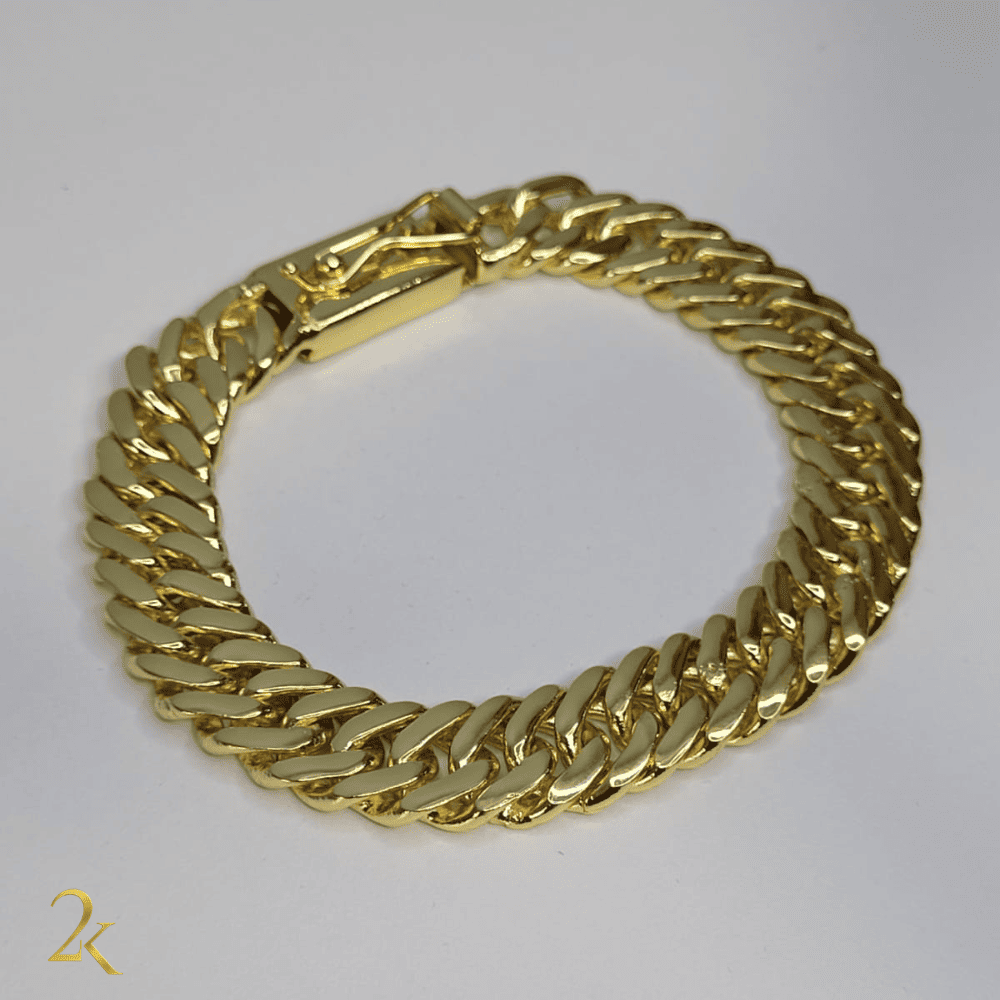 Pulseira Grumet Dupla 13mm - Banhada a Ouro 18k