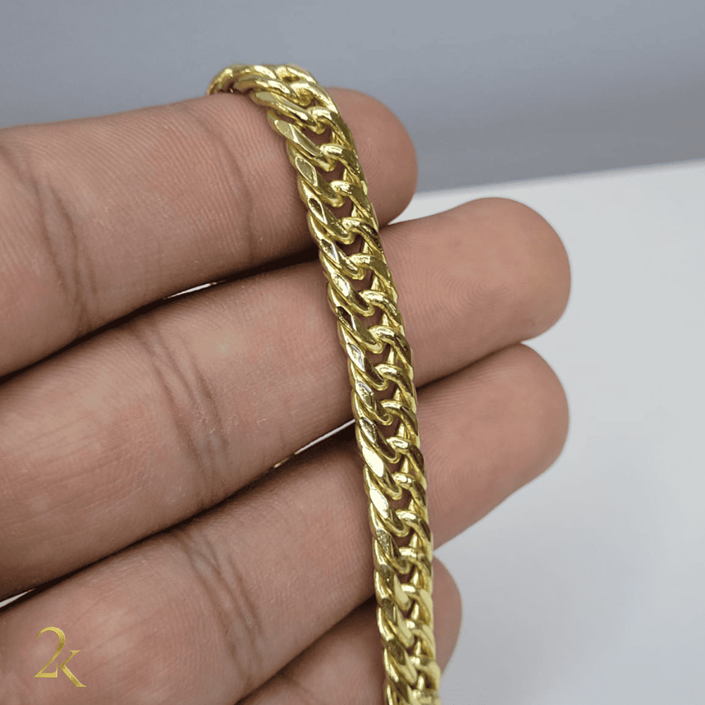 Pulseira Grumet Dupla 8mm - Banhada a Ouro 18k