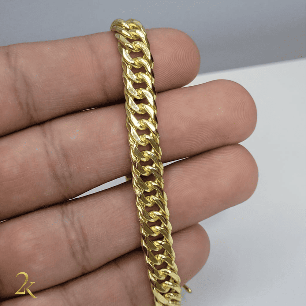 Pulseira Grumet Dupla 8mm - Banhada a Ouro 18k