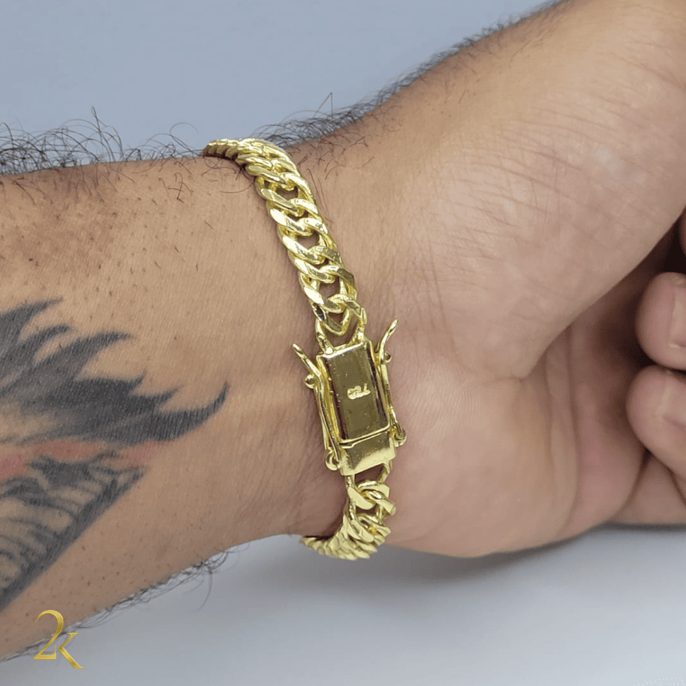 Pulseira Grumet Dupla 8mm - Banhada a Ouro 18k