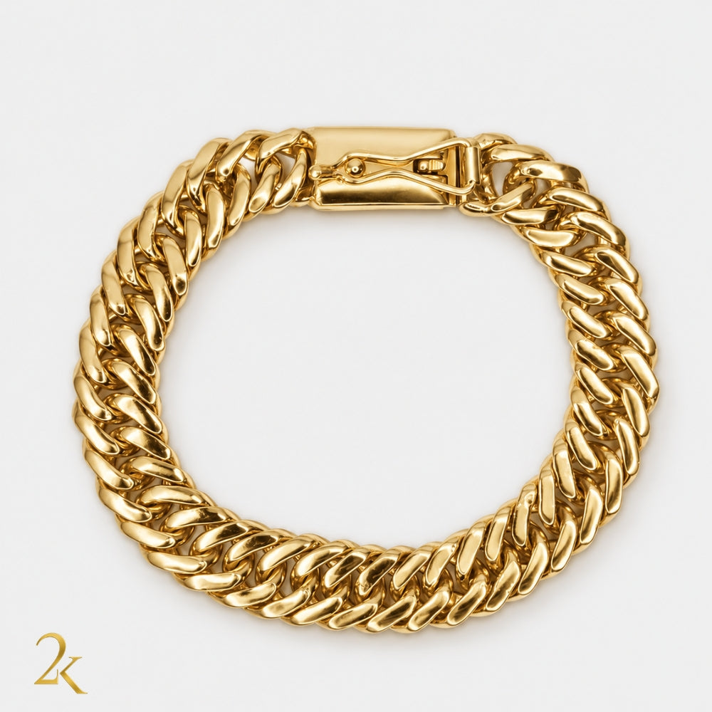 Pulseira Grumet Dupla 13mm - Banhada a Ouro 18k