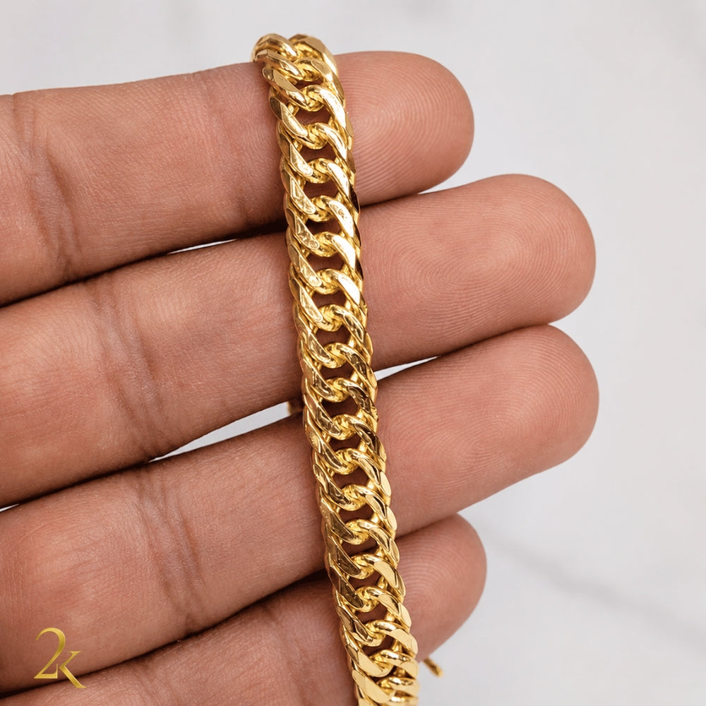 Pulseira Grumet Dupla 8mm - Banhada a Ouro 18k