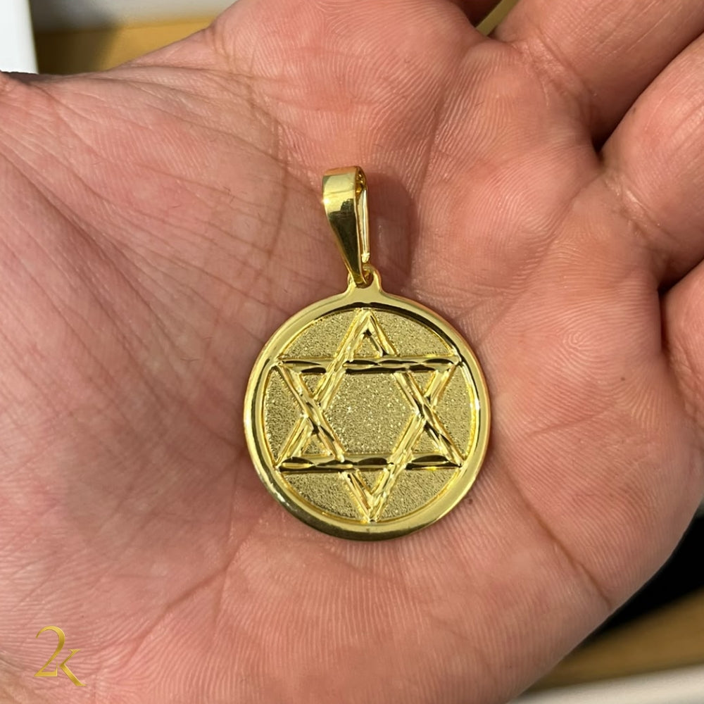Pingente Medalha Estrela De Davi