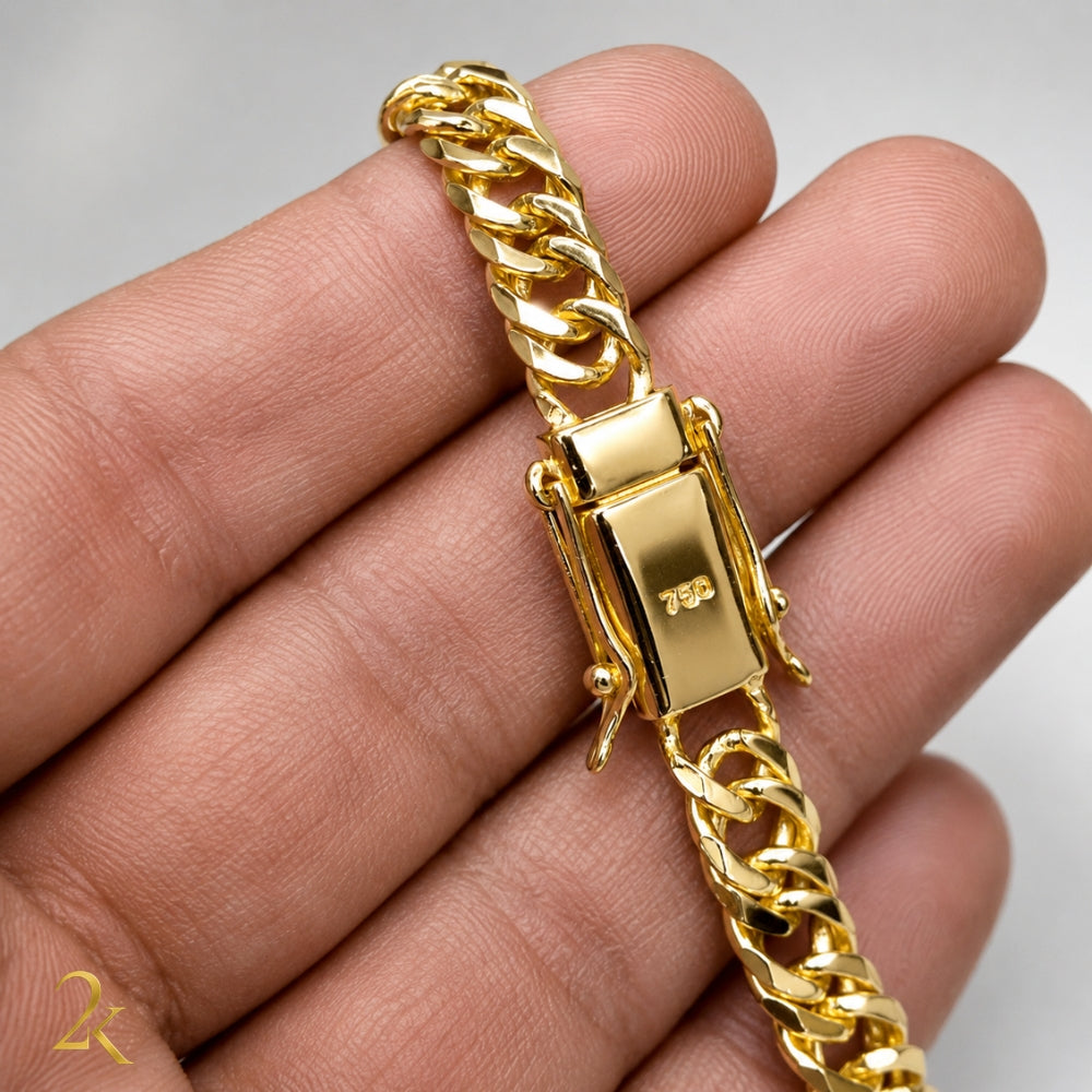 Pulseira Grumet Dupla 8mm - Banhada a Ouro 18k