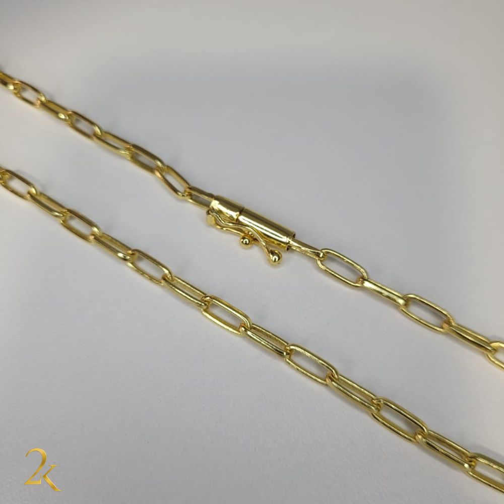 Corrente Meia Cana 4mm - Banhada a Ouro 18k