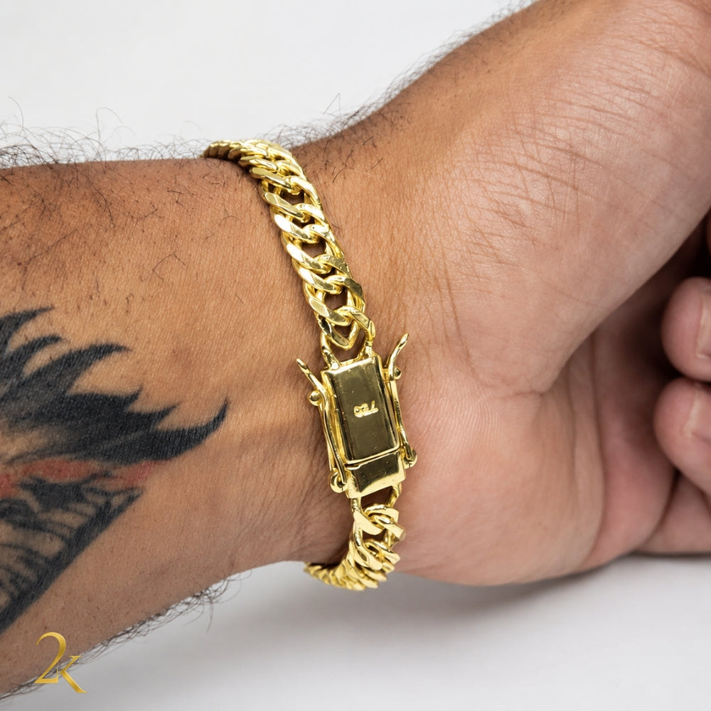 Pulseira Grumet Dupla 8mm - Banhada a Ouro 18k