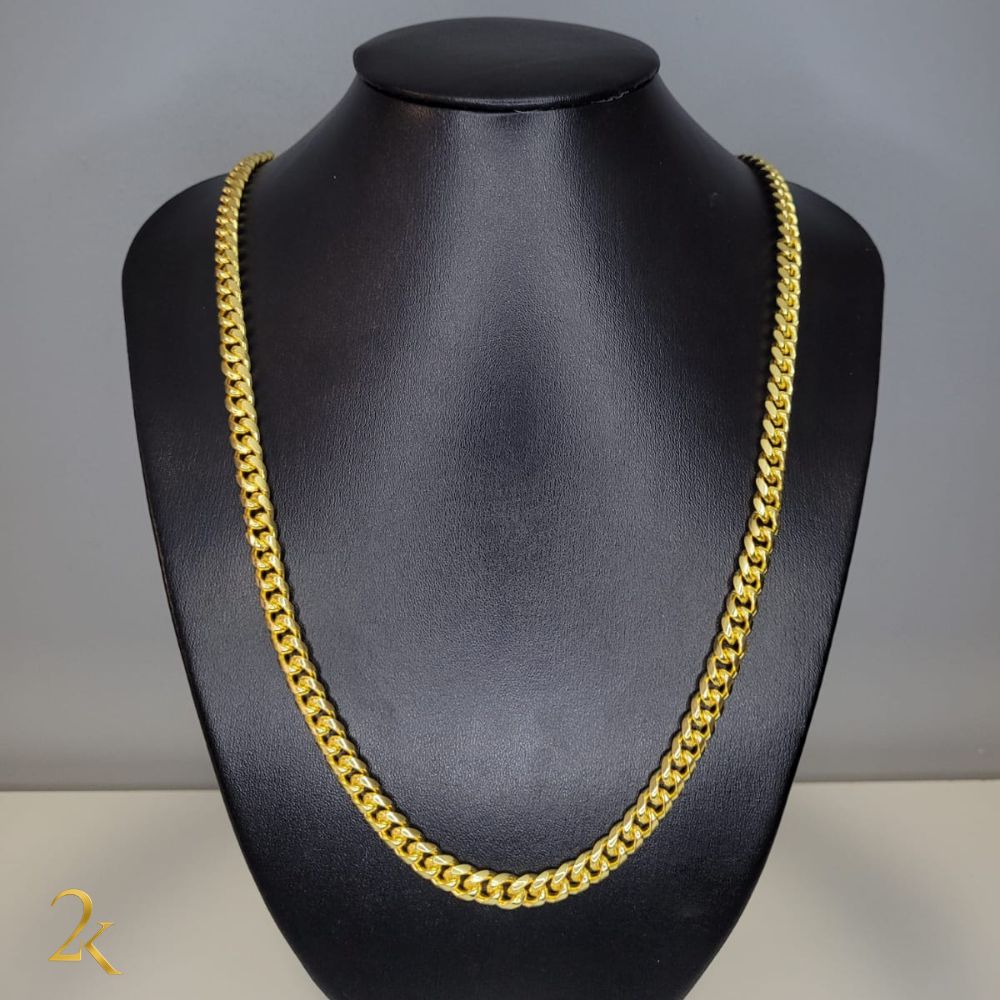 Corrente Cubana 8mm - Banhada a Ouro 18k