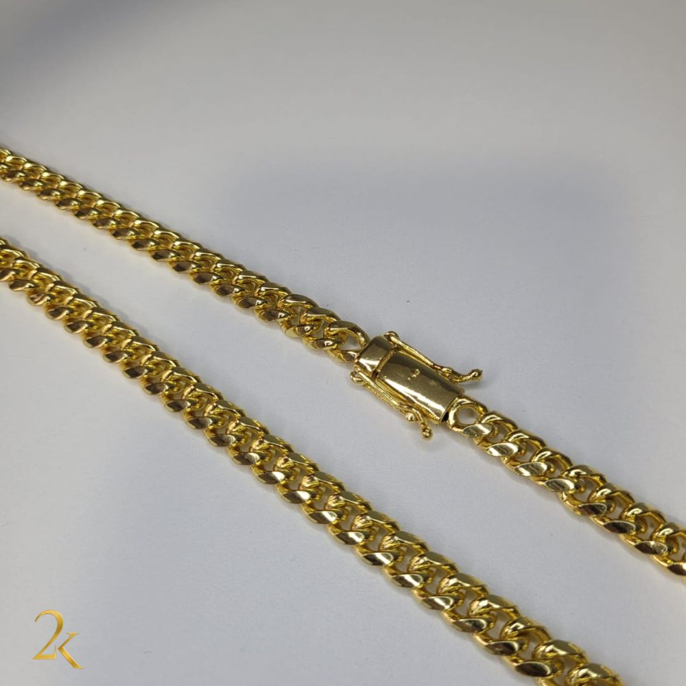 Corrente Cubana 8mm - Banhada a Ouro 18k