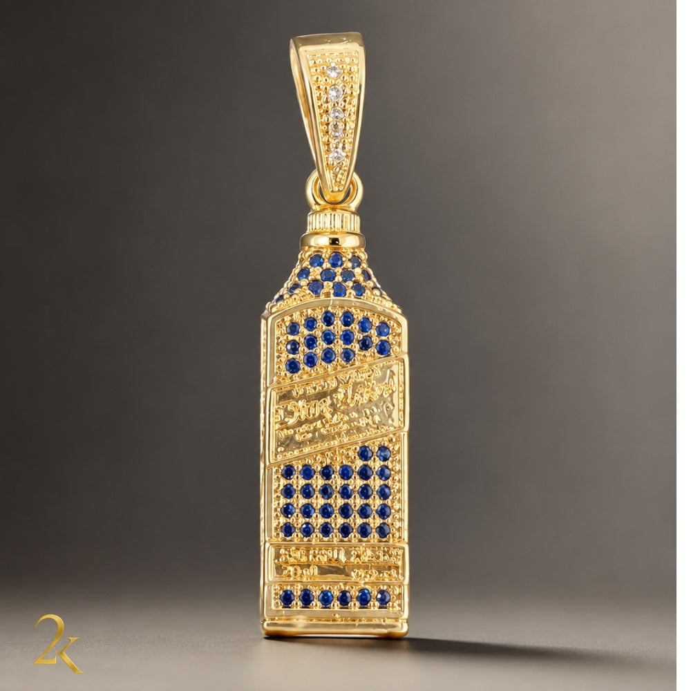 Pingente Garrafa Imperial Blue Cravejado
