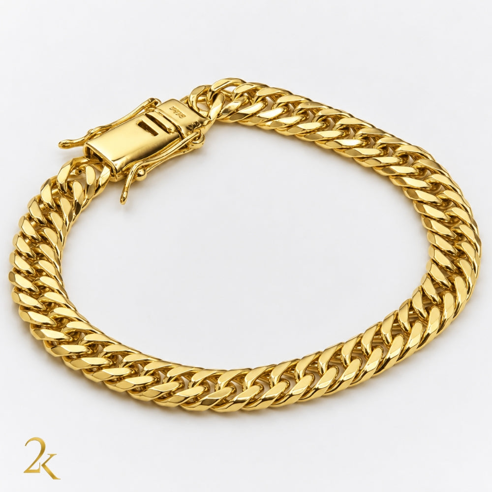 Pulseira Grumet Dupla 8mm - Banhada a Ouro 18k