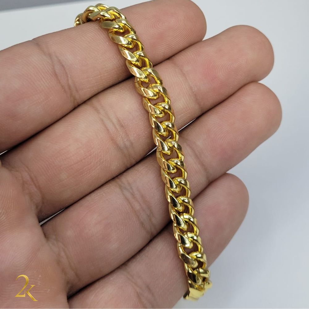 Pulseira Cubana 8mm - Banhada a Ouro 18k