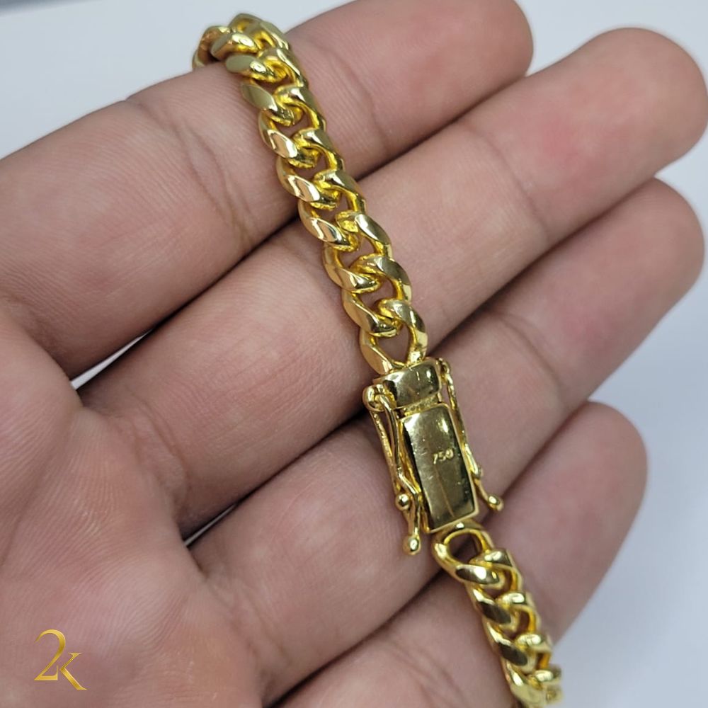 Pulseira Cubana 8mm - Banhada a Ouro 18k