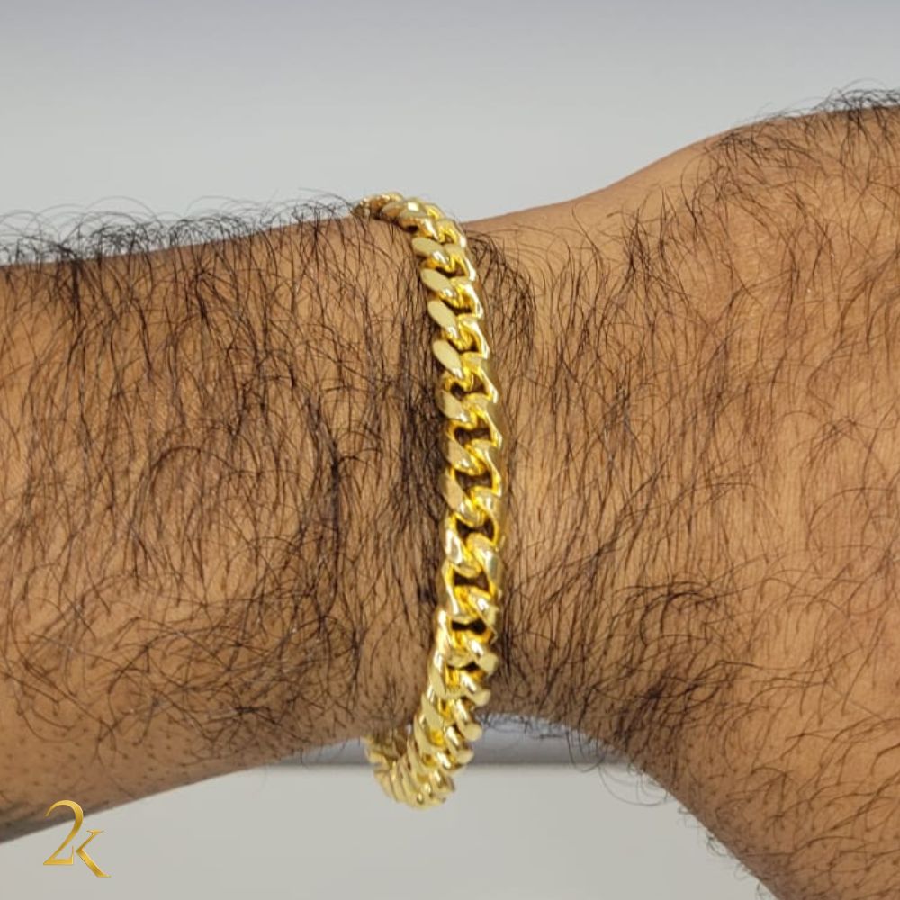 Pulseira Cubana 8mm - Banhada a Ouro 18k
