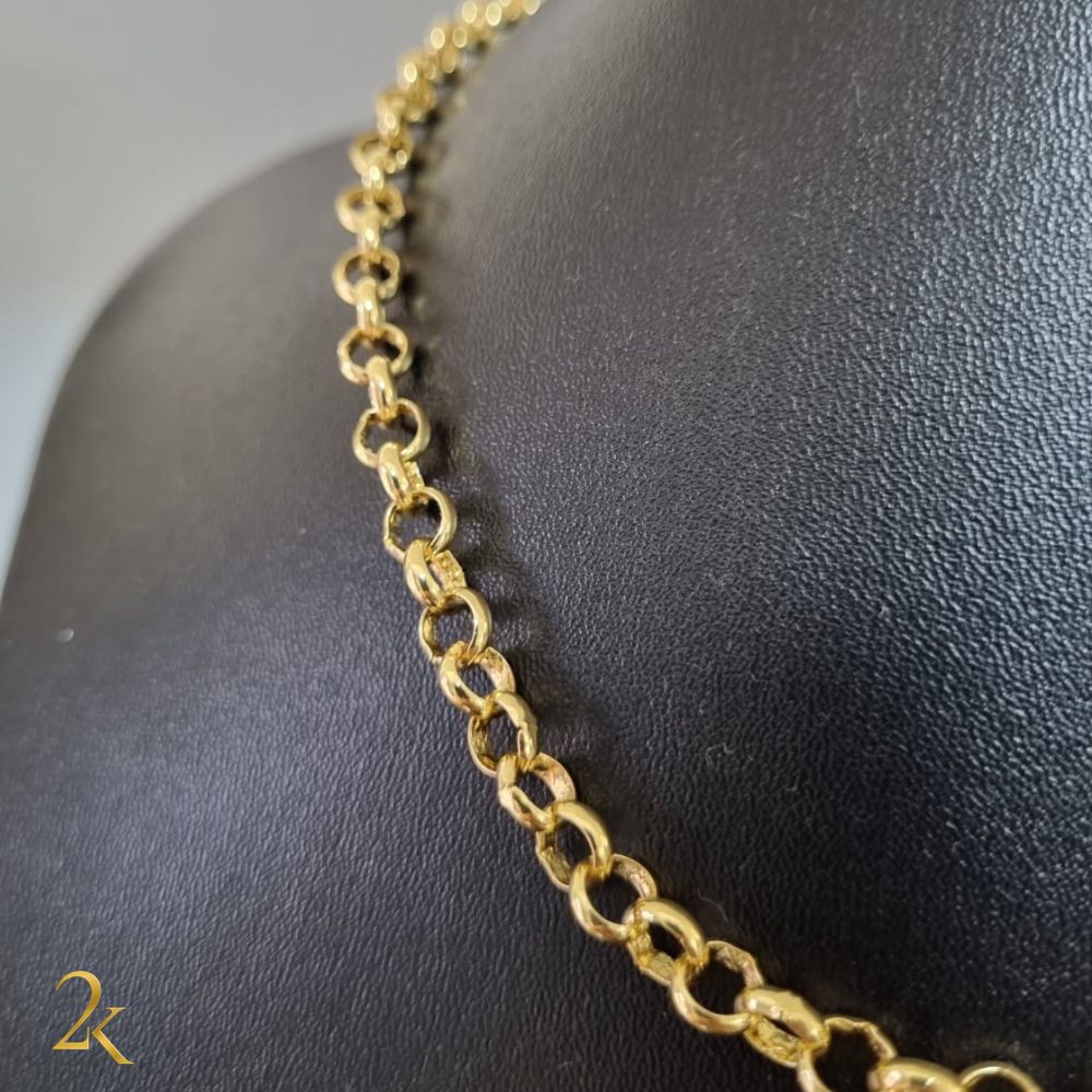 Corrente Elo Português 5mm - Banhada a Ouro 18k