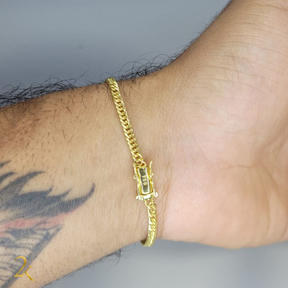 Pulseira Grumet Dupla 3mm - Banhada a Ouro 18k